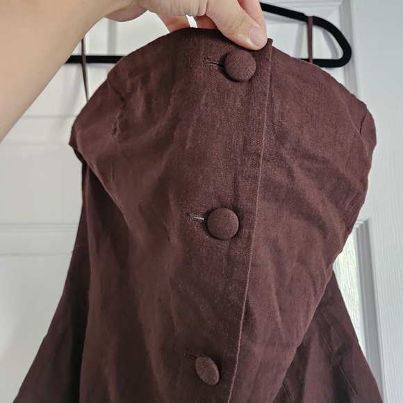 Bailey 44 Espresso Button Down Strapless Top - Picture 2 of 7